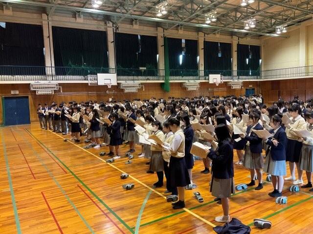 11月20日 3年 式歌全体練習