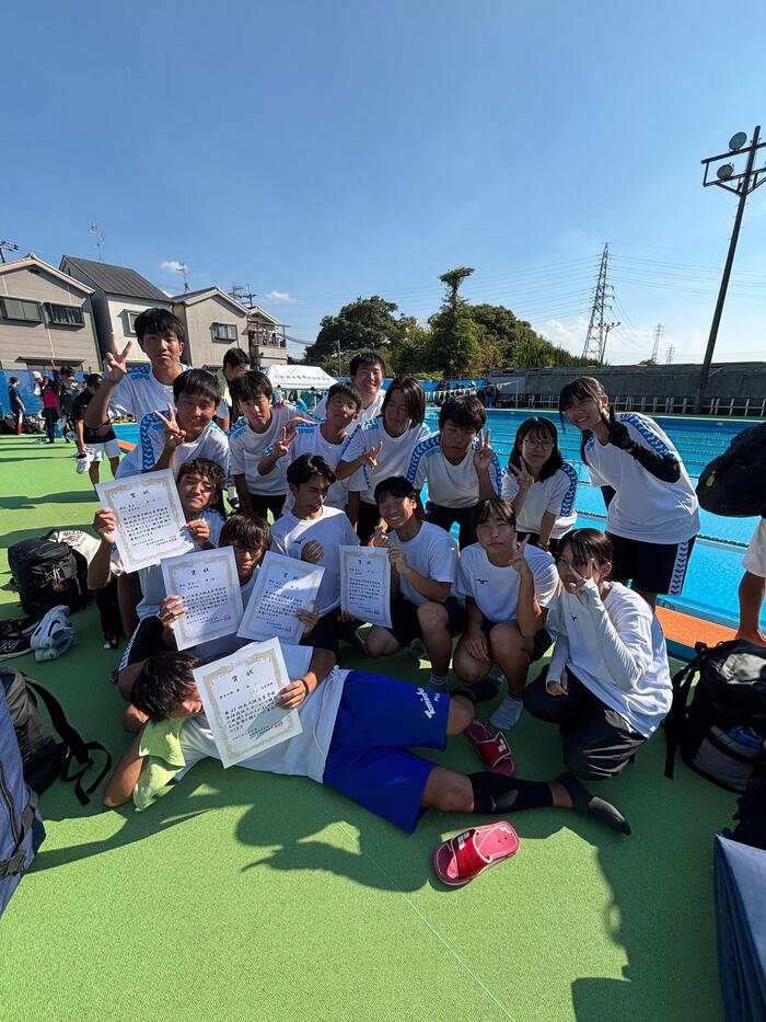 水泳部 南大阪大会 男子100m背泳ぎで第2位・第3位 男子総合6位入賞