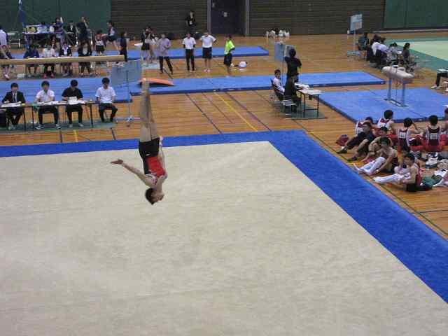 器械体操部 春季大会（2部） 男子団体総合６位、個人種目別跳馬１位
