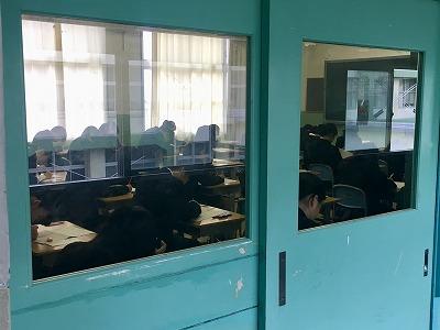学年末考査の初日