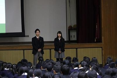 東陽中学校での出前講演会