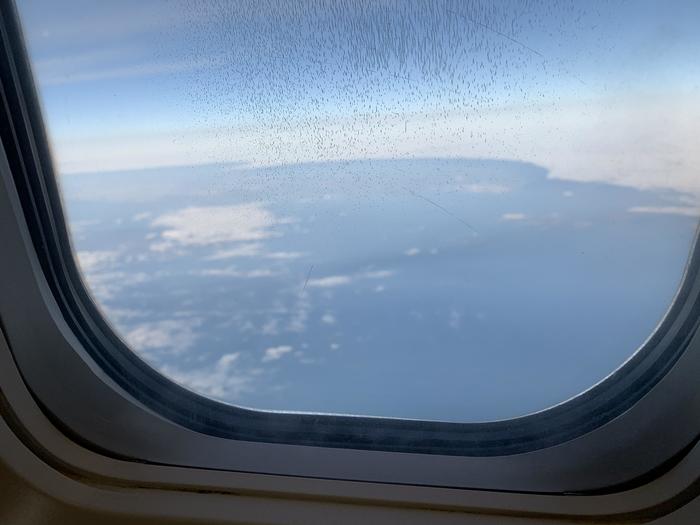 屋久島上空から