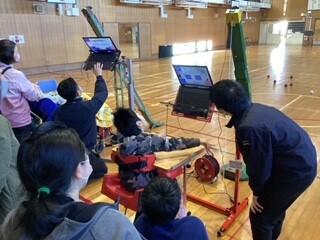 視線入力体験（ボッチャ）の様子