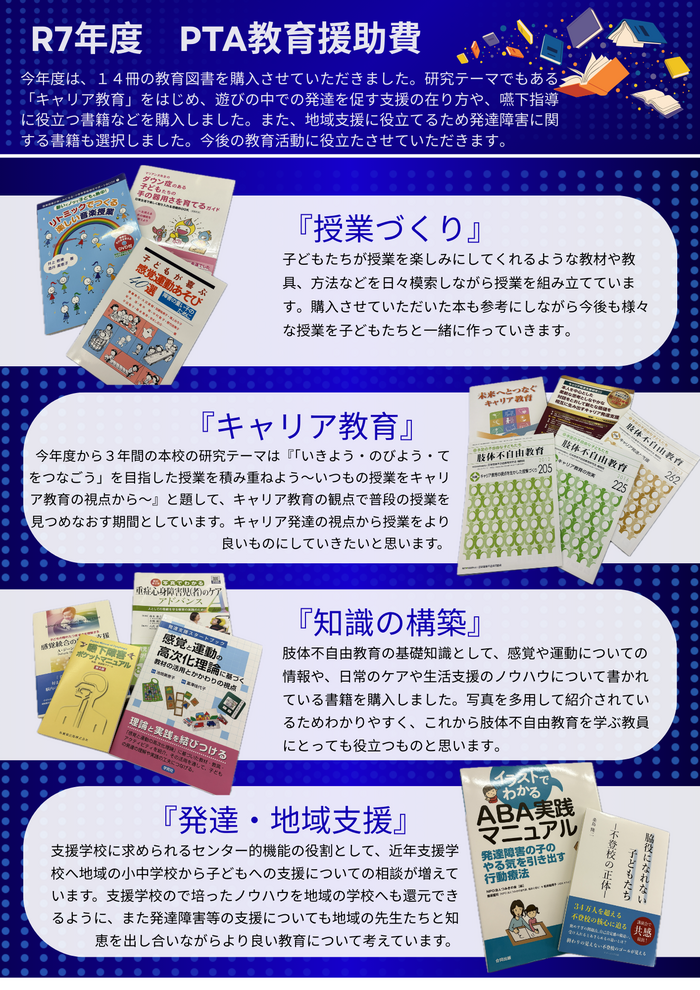 令和７年度 PTA教育援助費について