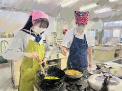 260713【写真】授業の風景㊿（３年「生活文化」、麻婆豆腐、芙蓉蟹、白飯、プーアル茶） (5).JPGのサムネイル画像のサムネイル画像