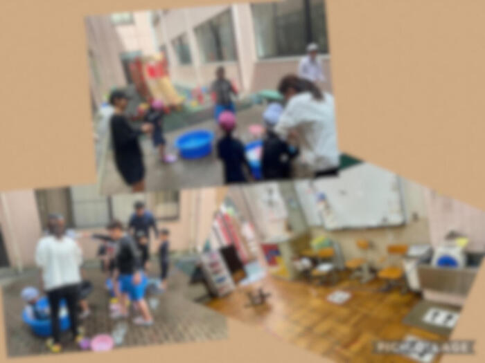 初めての水遊び。