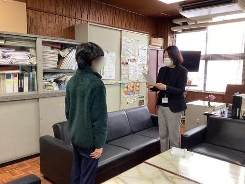 第4回 校内技能検定<喫茶サービス部門> 認定証授与式 (2月13日)