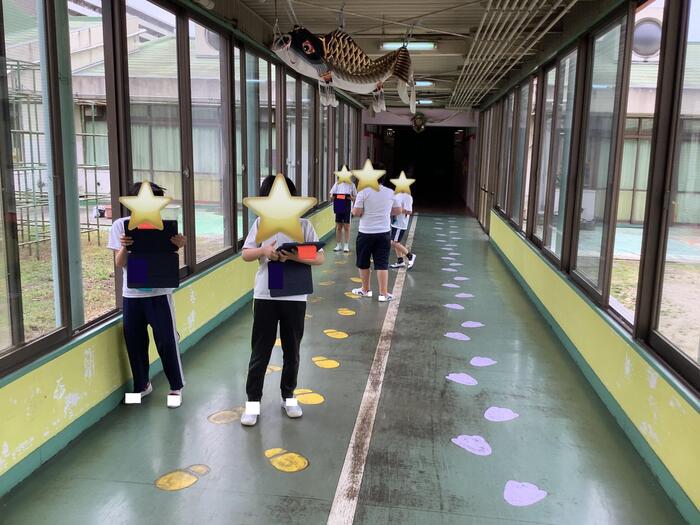小学部3・4年生グループ学習（さんすう）「かたちさがし」