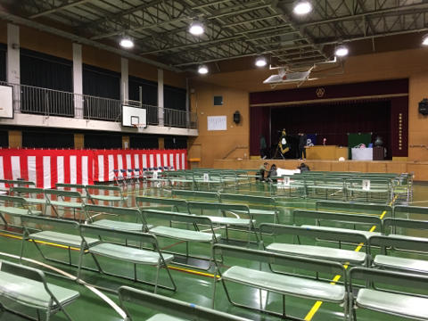 【高等部】卒業式の会場準備