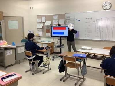 TVモニターを使って長さの学習 【知的障がい教育部門 中学部】