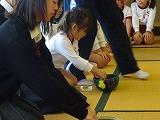 3年保育選択生と別所保育園児との茶話会