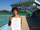 2年生 井手柾貴君（水泳部）府下６位入賞