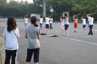 合宿 朝練