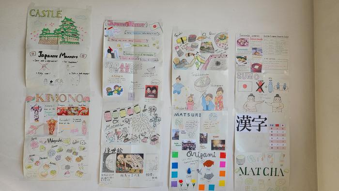 12月9日(水)1年生は英語で学んだ内容もポスターにして展示しています。
