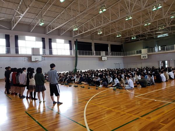 10月15日(月)修学旅行の結団式を行いました~明日からの修学旅行の様子はこの校長ブログでもお伝えします~