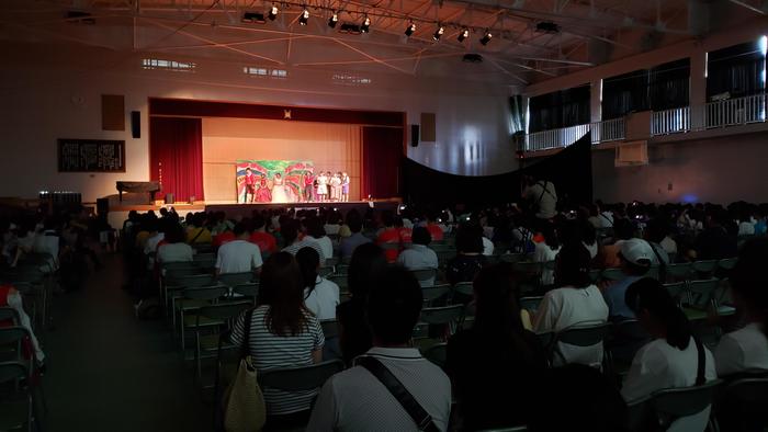 9月7日（土）牧高祭初日開催～3年生の演劇（1ステ／体育館）には、朝一番から多くの観客