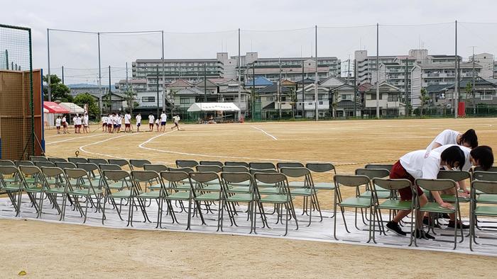 6月5日(水)体育祭は予定通り開催~生徒たちが早朝から準備~体育祭①