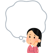 心配する人と吹き出しのイラスト(女性)
