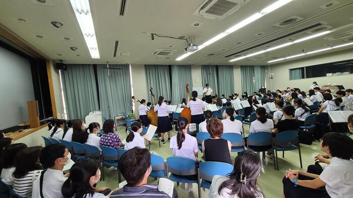 8月17日（木）中学生向け クラブ体験・見学会を実施。⑦オーケストラ・アンサンブル部