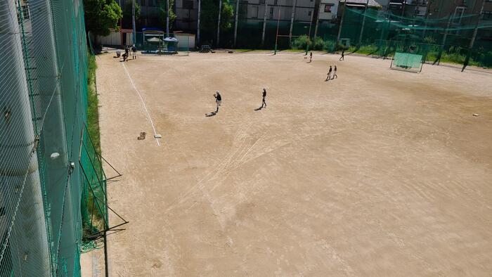 8月23日（金）午後のグラウンドでは野球部が9月1日の秋季大阪府予選に向けて練習をしていました。