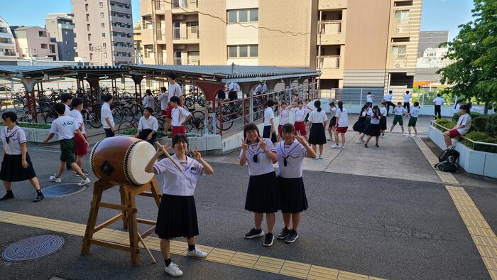 6月5日（水）校内での応援合戦の練習も最後です。各団とも熱が入っています。