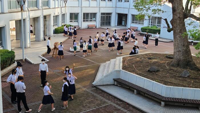 5月31日（水）体育祭の応援練習が賑やかです。