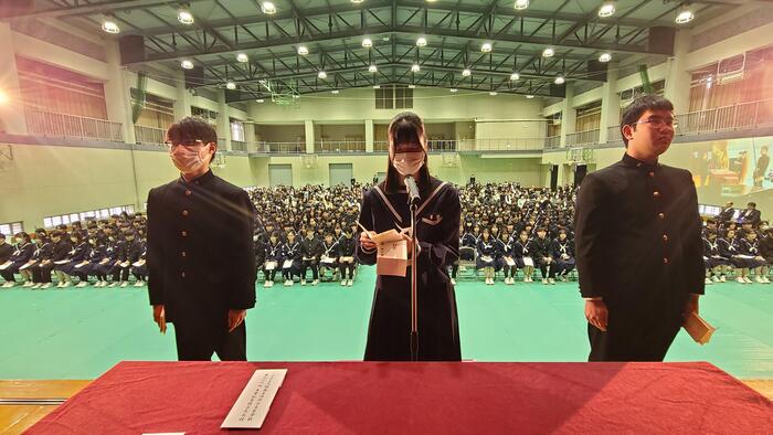 2月29日（木）令和5年度清水谷高等学校 第76回卒業証書授与式を体育館で行いました。