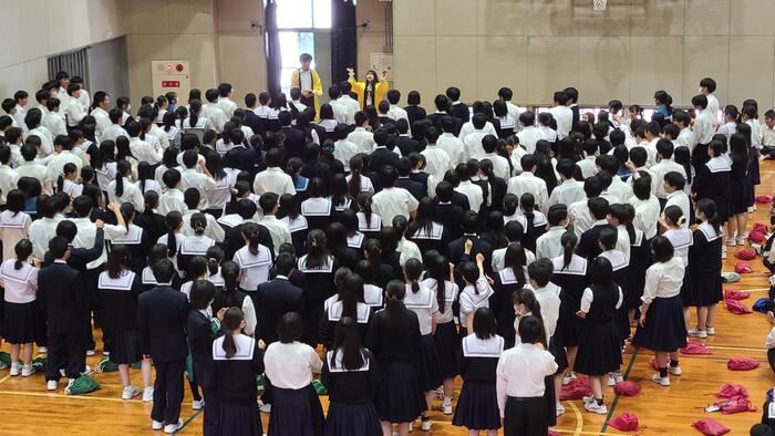5月24日（金）体育祭の結団式。黄団。