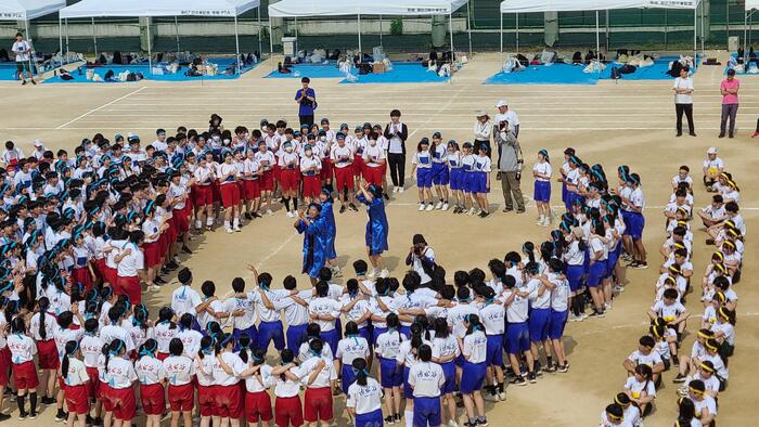 6月6日（木）開会式のあとは、団長エールです。