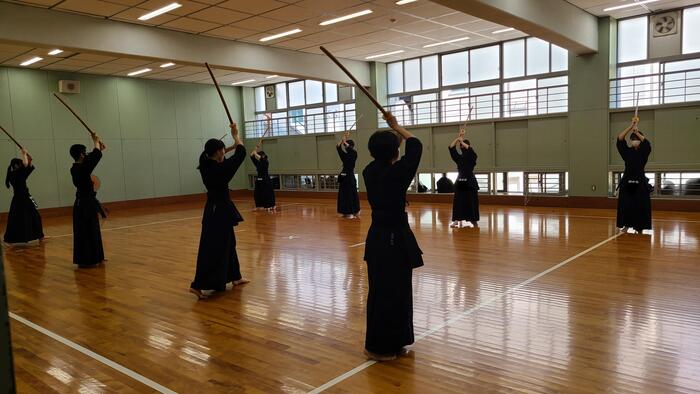 8月1日（火）剣道部が午前中に稽古をしていました。