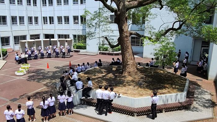 6月24日（金）合唱部が昼休みに中庭でコーラスを披露しました。～文化部発表会～