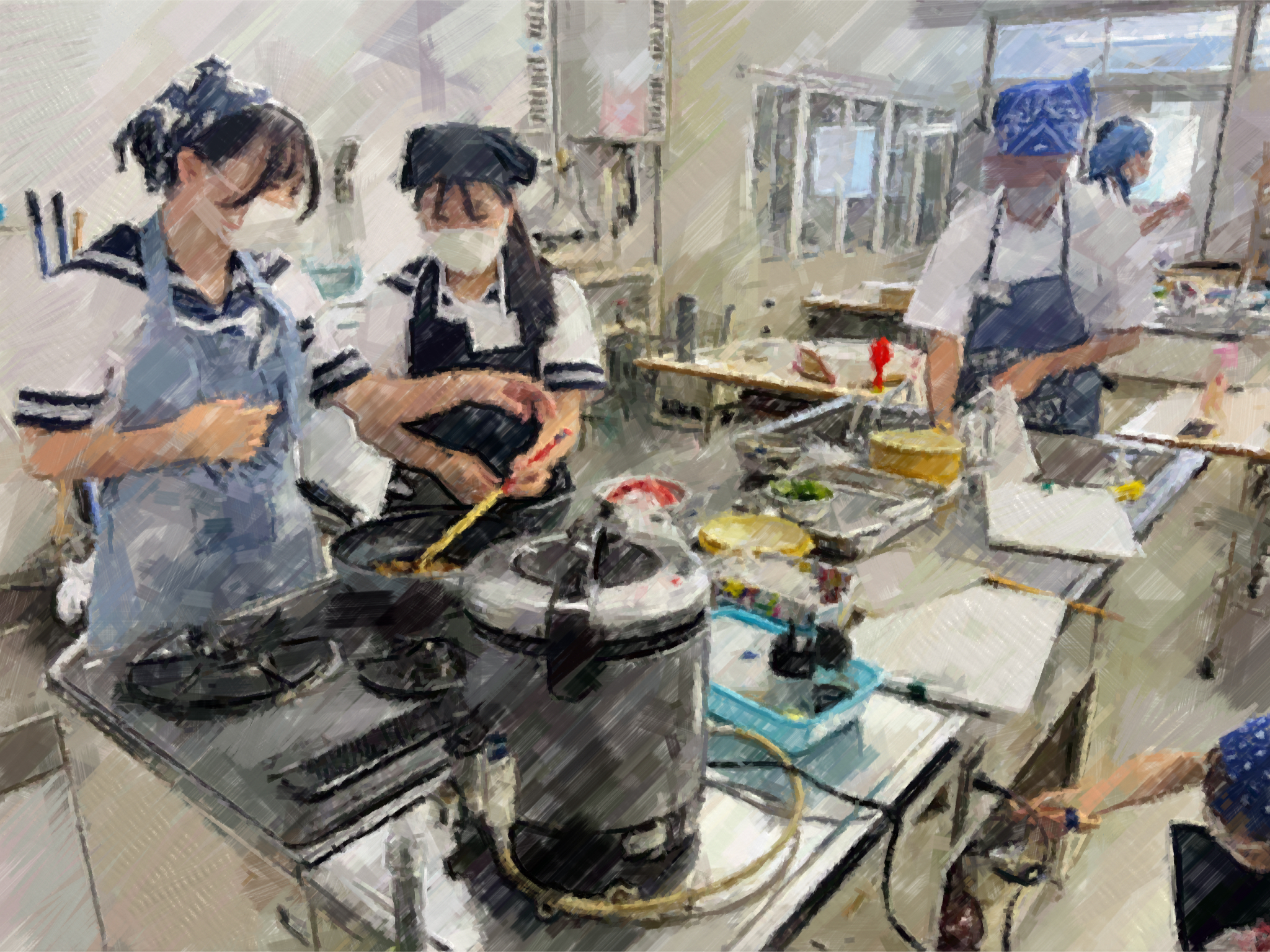 260914【写真】授業の風景65（２年「生活科学」、牛肉のちらし寿司、麦茶） (4).JPG