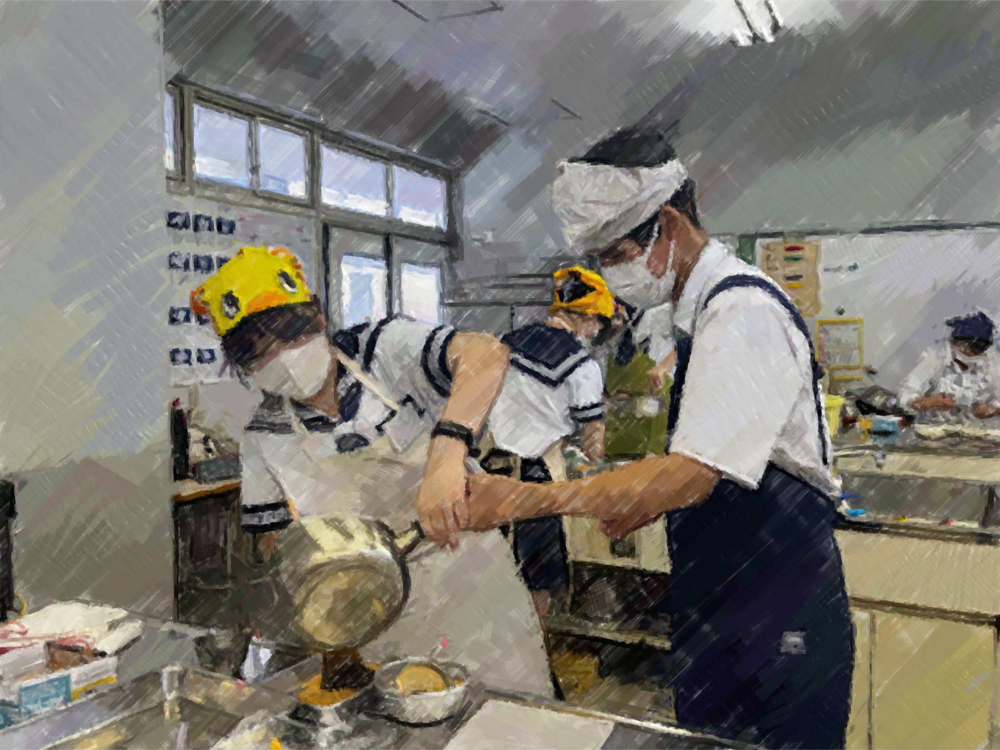 260915【写真】授業の風景64（３年「生活文化」、黒糖わらび餅） (3).JPG