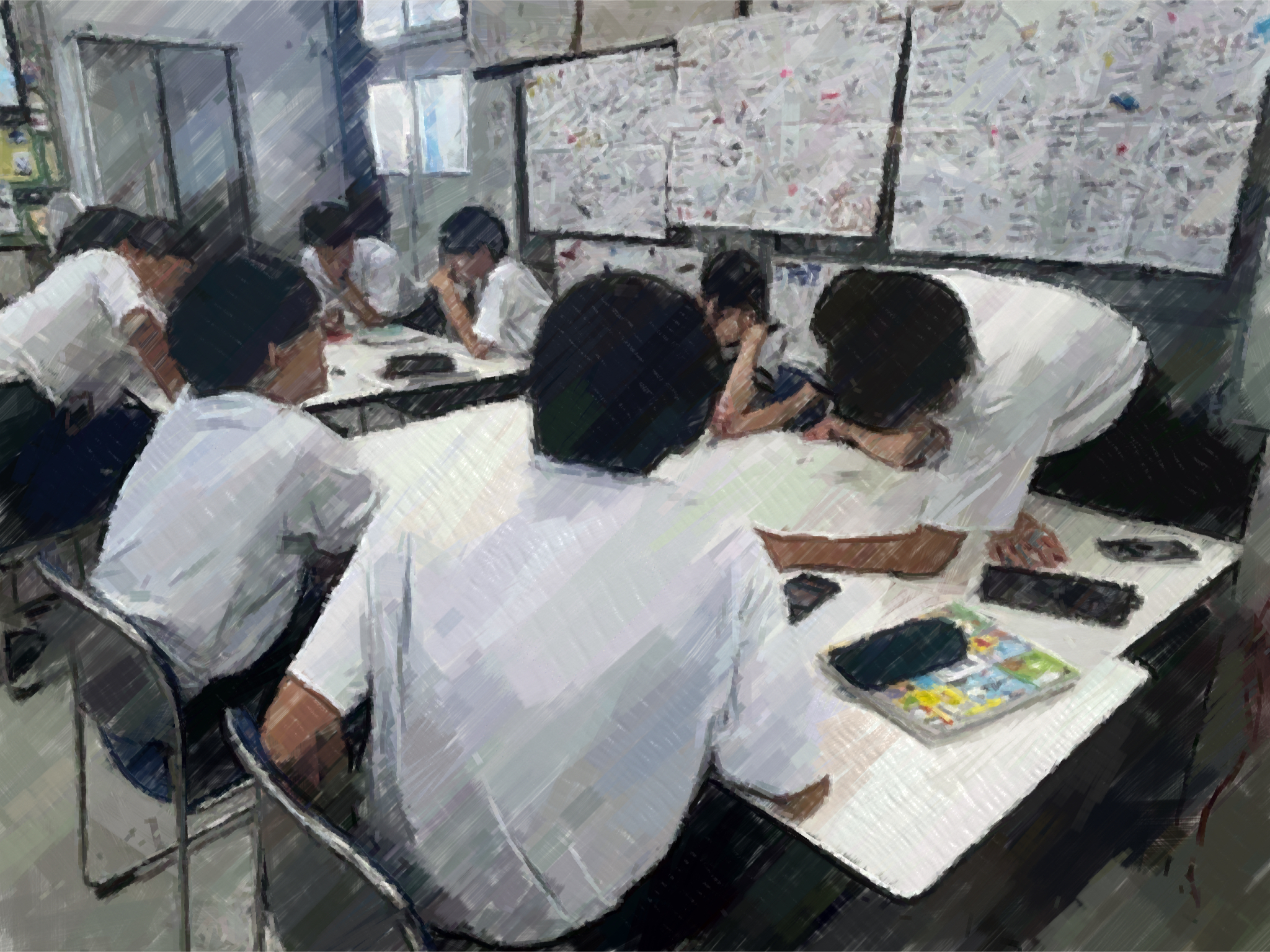 260825【写真】授業の風景58（１年「家庭基礎」、人生すごろく（制作①）） (4).JPG