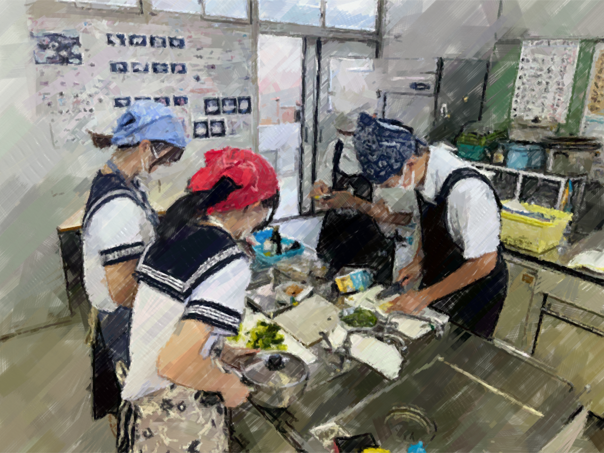 260925【写真】授業の風景68（３年「生活文化」、全粒粉のサラダガレット、温野菜サラダ、紅茶） (4).JPG