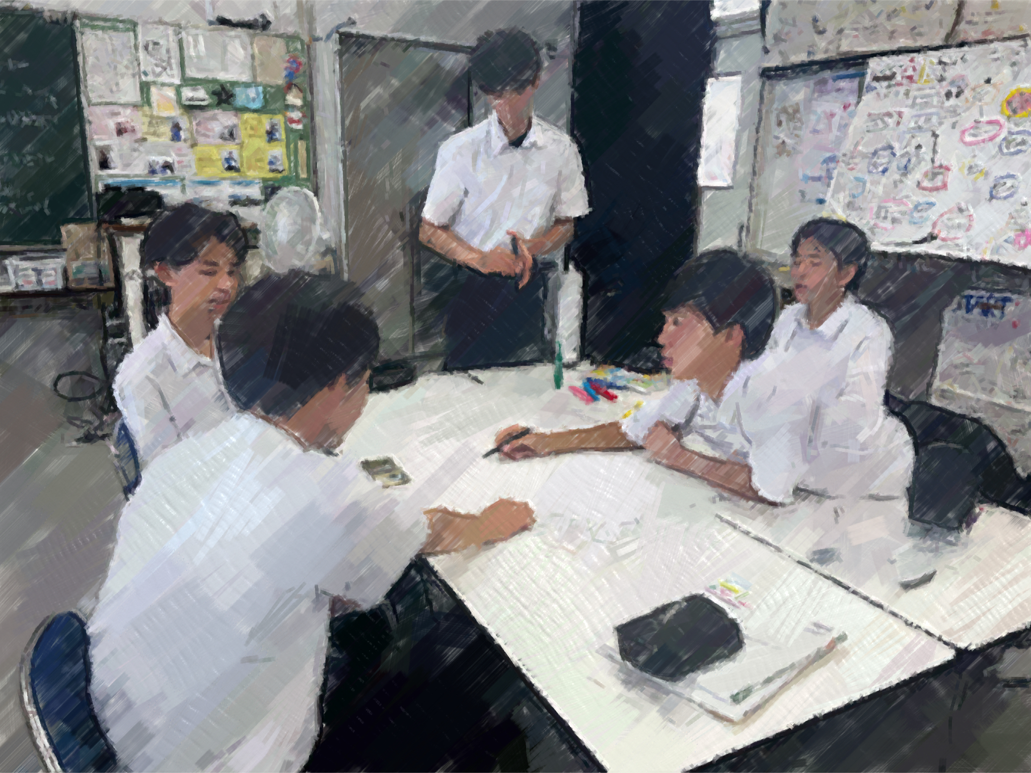 260828【写真】授業の風景59（１年「家庭基礎」、人生すごろく（制作②）） (2).JPG