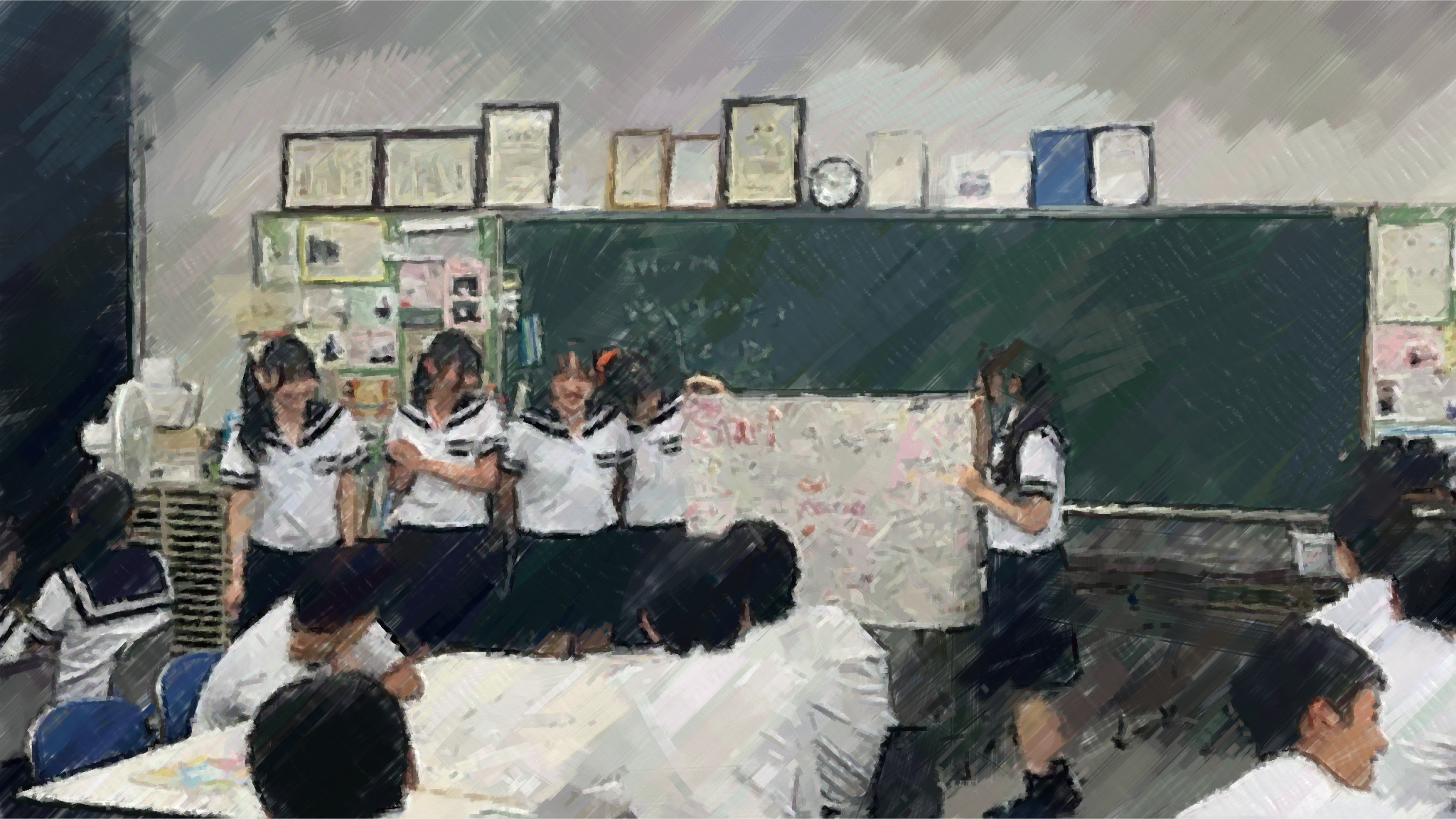 260916【写真】授業の風景68（１年「家庭基礎」、人生すごろく（制作③、発表）） (2).JPG