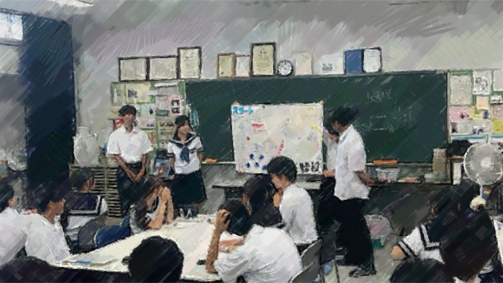 260916【写真】授業の風景68(1年「家庭基礎」、人生すごろく(制作③、発表)) (3).JPG
