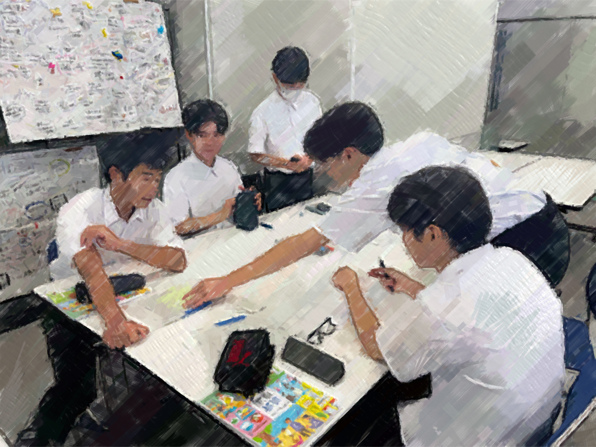 260825【写真】授業の風景58（１年「家庭基礎」、人生すごろく（制作①）） (2).JPG